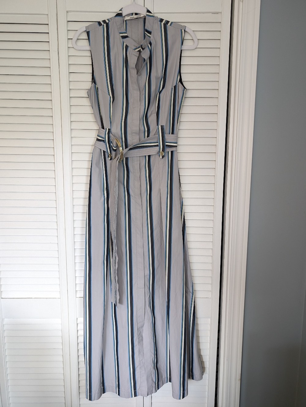 Diane von Furstenberg DVF Striped Belted Maxi Shirtdress – Size 8 – Like New - Picture 4 of 16